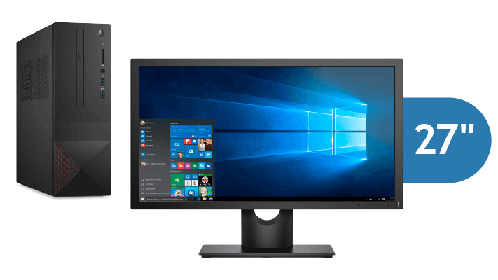 Windows desktop PC with 27 inch monitor